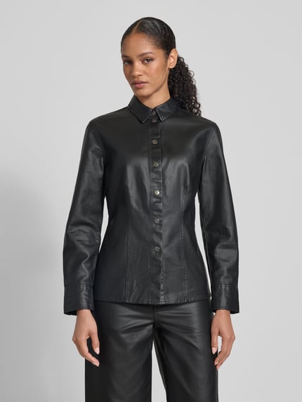 Jake*s Casual Overhemdblouse met knoopsluiting Zwart - 4