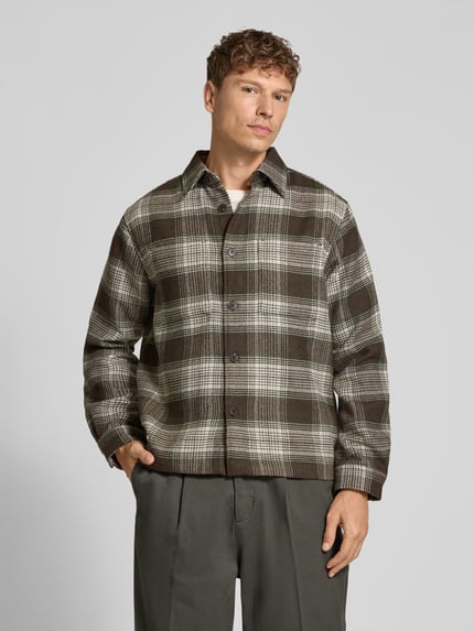Selected Hemdjacke mit durchgehender Knopfleiste Gruen 4