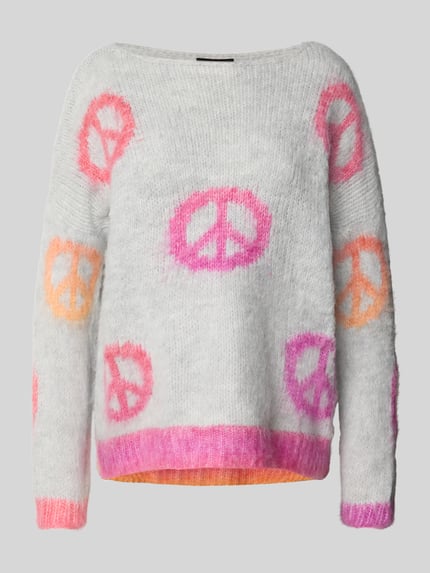 miss goodlife Sweter z dzianiny z obniżonymi ramionami Jasnoszary 2