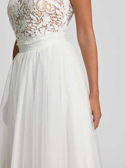 LUXUAR FASHION Brautrock aus Mesh Offwhite 3