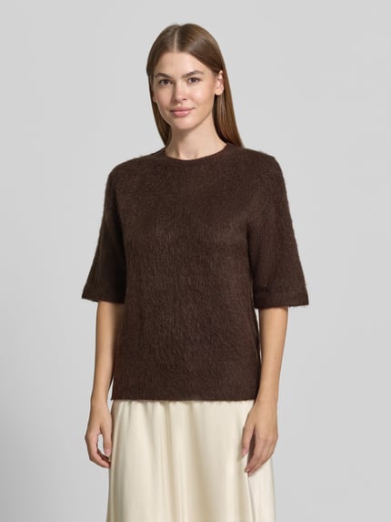 OPUS Pullover aus Mohair mit Halbarm Modell 'Pammi' Dunkelbraun 4