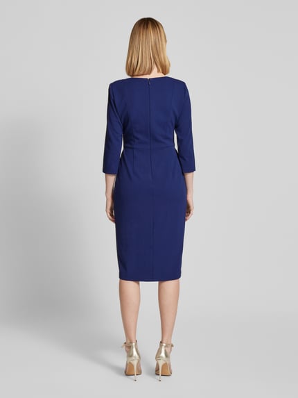 Adrianna Papell Knielange cocktailjurk met knoopdetail Donkerblauw - 5