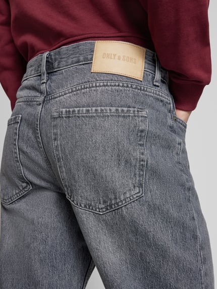 ONLY & SONS Straight Fit Jeans mit Woll-Anteil  Modell 'EDGE' Hellgrau 3