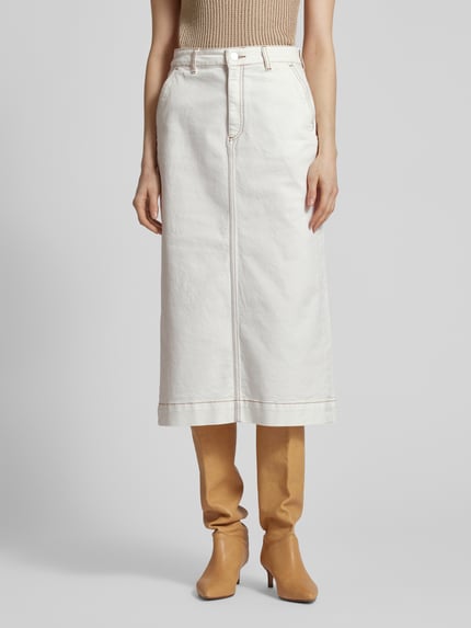IVY OAK Jeansrok met riemlussen, model 'STEFANIE' Offwhite - 4