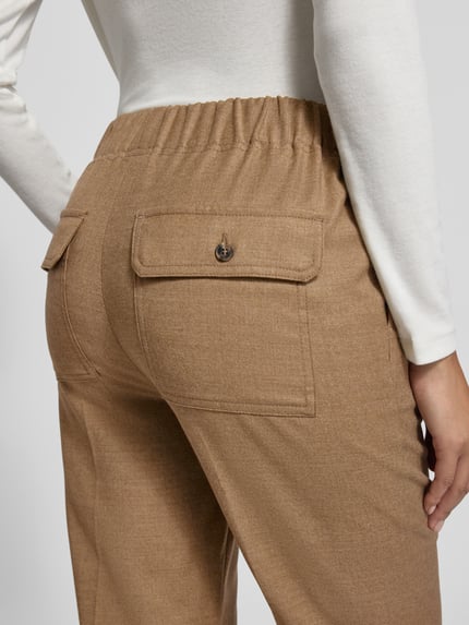 Weekend Max Mara Regular fit stoffen broek van scheerwolmix, model 'HATELEY' Hazelnoot - 3