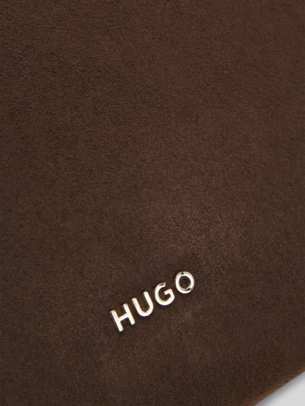 HUGO Handtas met velourslook met leer-aandeel Donkerbruin - 4