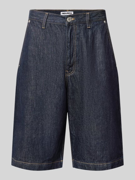 REVIEW Jeansshorts mit Eingrifftaschen Dunkelblau 2