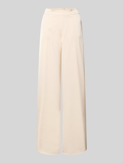 Productfoto, Stoffhose mit elastischem Bund van V by Vera Mont in licht satijn, relaxed fit, wijde pijp, elastische taille, maat 36