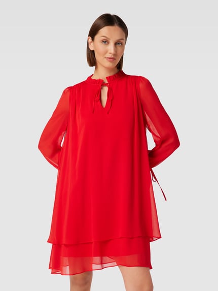 JOOP! Knielanges Kleid mit Schlüsselloch-Ausschnitt Rot 4