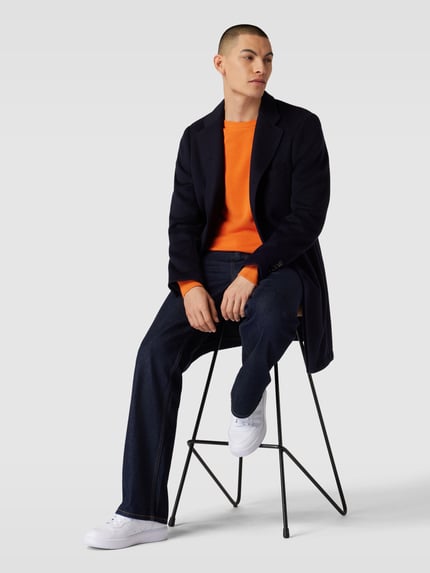 GANT Strickpullover mit Rundhalsausschnitt und Label-Stitching Orange 1