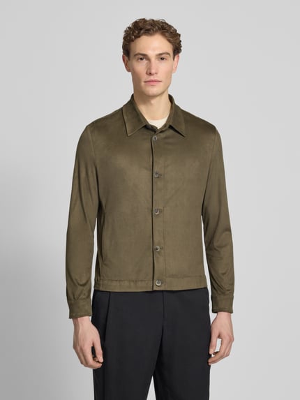 CINQUE regular fit hemdoverhemd met kentkraag model 'TOTO' Kaki - 4