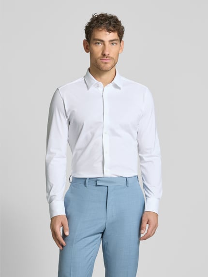 BOSS Slim Fit Businesshemd mit Stretch-Anteil Weiss 4