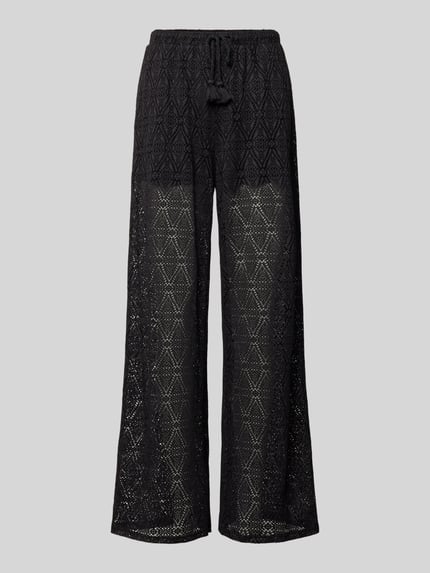 Regular Fit Weite Hose mit semitransparentem Besatz Modell 'MAYA' Shop The Look MANNEQUINE