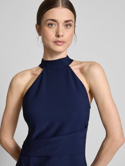 Lipsy Knielanges Cocktailkleid mit Neckholder Marine 3