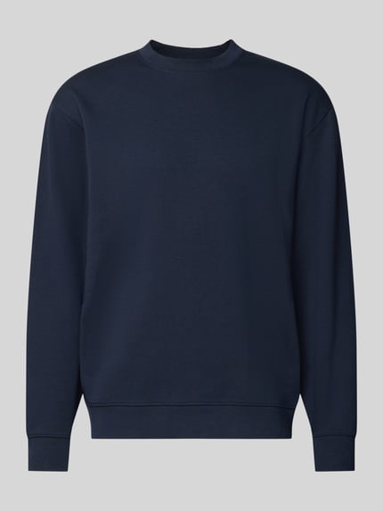 Produktfoto, donkerblauwe slim fit pullover uit pure katoen 'TOM' van Selected Homme, heren sweatshirt