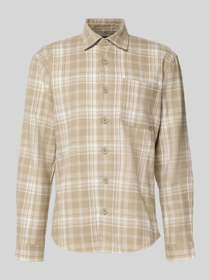 MCNEAL Relaxed Fit Freizeithemd aus Flanell mit Kentkragen Mud 2