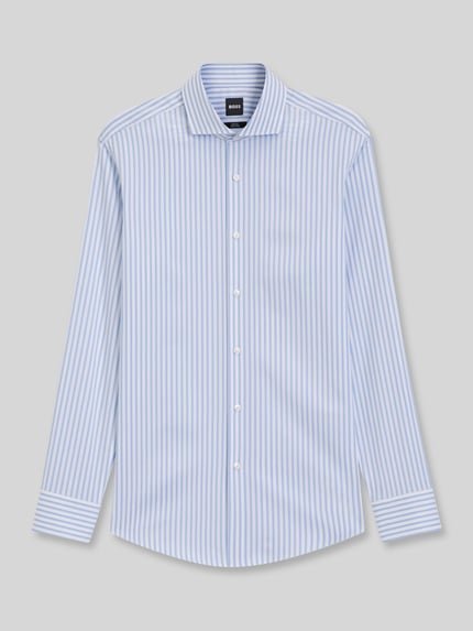 BOSS Slim Fit Businesshemd aus Baumwoll-Mix Modell 'HANK-SP' Blau 2
