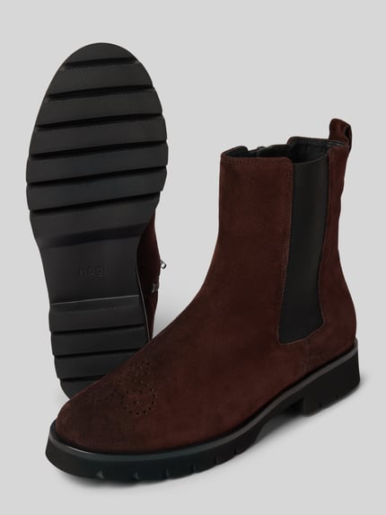Högl Chelsea boots van echt leer, model 'Suede' Chocoladebruin - 4