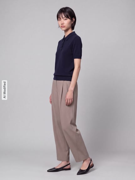 GANT Regular fit poloshirt van mix van katoen en kasjmier Marineblauw - 1