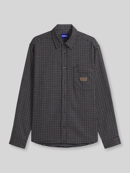 HUGO Blue Regular Fit Freizeithemd mit Logo-Patch Anthrazit 2