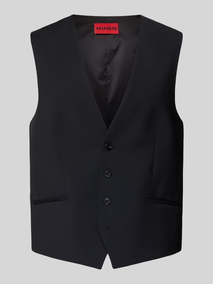 Produktfoto, Regular Fit Anzugweste aus Woll-Mix Model 'VIN253X-MH' van HUGO, look: effen, strookzakken, V-hals, enkele knopenrij, wolmix