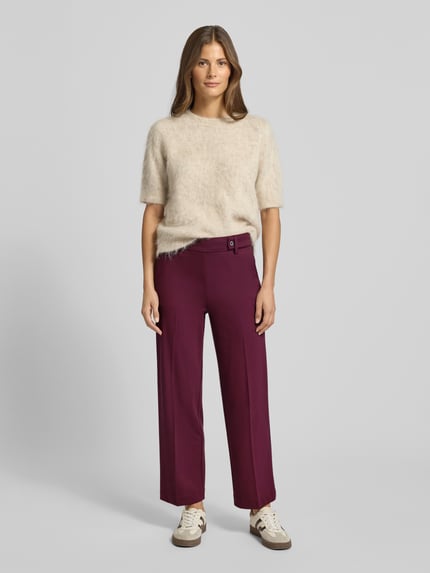 Tom Tailor Straight Leg Hose aus Viskose-Mix Bordeaux 1