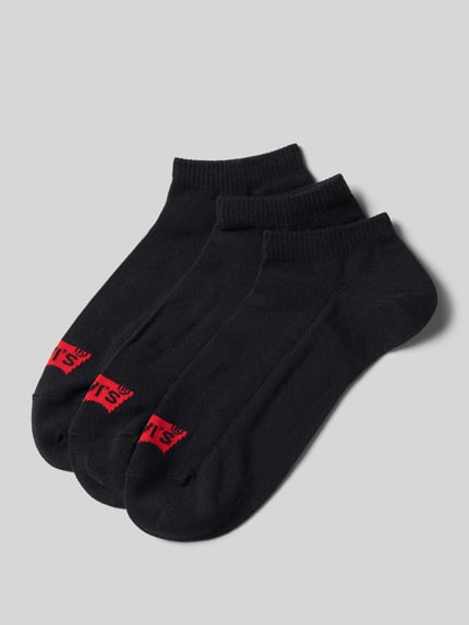 Levi's® Socken mit Label-Detail Modell 'LOW CUT BATWING LOGO' im 3er-Pack Black 1