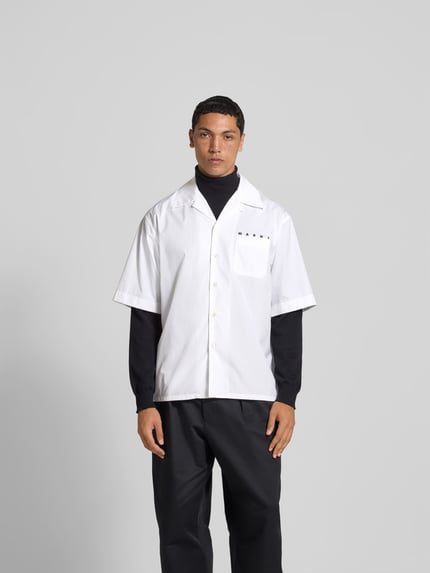 Marni Regular Fit Freizeithemd mit Logo-Print Weiss 4
