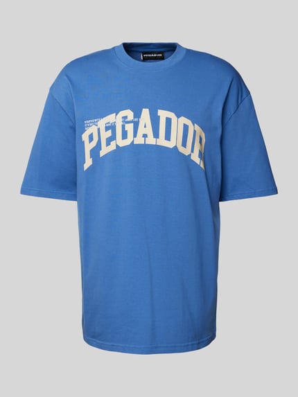 PEGADOR Oversized T-Shirt mit Label-Print Modell 'GILFORD' Blau 2