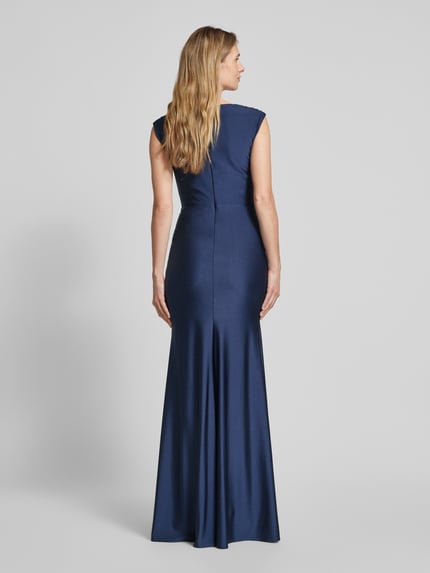 unique Avondjurk met plooien Marineblauw - 5