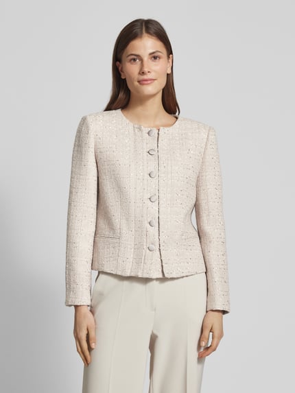 Emporio Armani Regular Fit Blazer mit Woll-Anteil Sand 4
