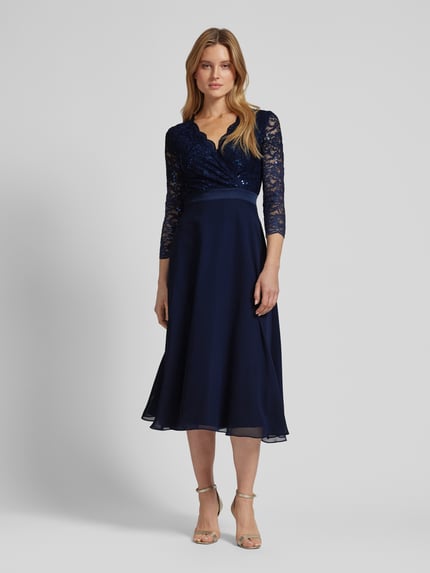 SWING Cocktailkleid mit Spitzenbesatz Marine 4