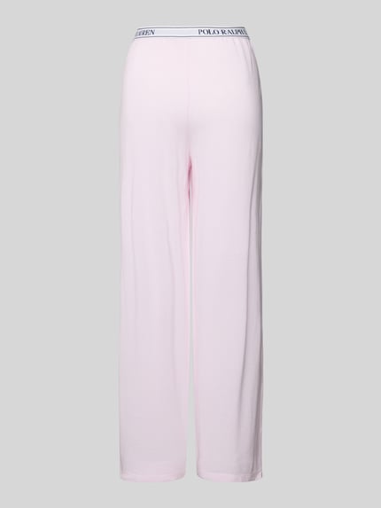Polo Ralph Lauren Straight Leg Pyjama-Hose mit elastischem Label-Bund Rosa 3