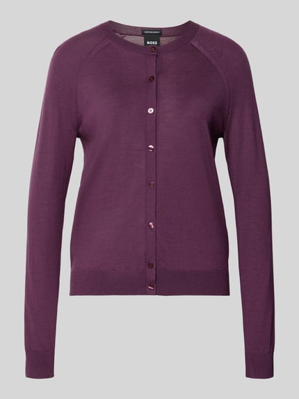 BOSS Cardigan aus Wolle mit Raglanärmeln Lila 2