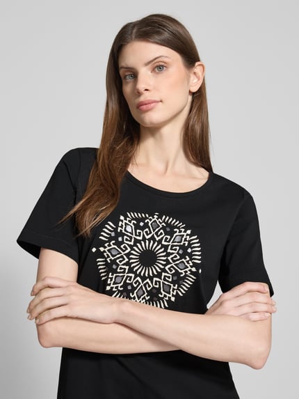 s.Oliver RED LABEL T-shirt o kroju regular fit z mieszanki bawełny BLACK 3