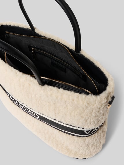 Valentino Bags Shopper mit Logo-Tape Modell 'JANE' Ecru 4