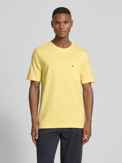 Tommy Hilfiger T-shirt o kroju regular fit z czystej bawełny Jasnożółty 4