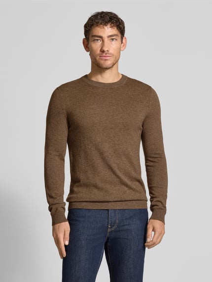 MCNEAL Gebreide pullover van wolmix met kasjmiermix Middenbruin gemêleerd - 4
