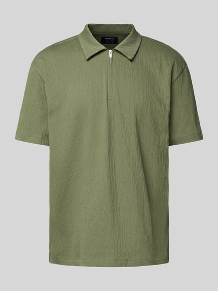 MCNEAL Regular Fit Poloshirt mit kurzem Reißverschluss Oliv 2