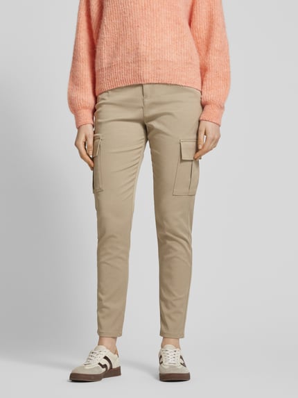Christian Berg Woman Skinny fit cargobroek met riemlussen Beige - 4
