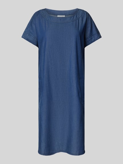 Christian Berg Woman Sukienka mini z tkaniny stylizowanej na denim Granatowy 2