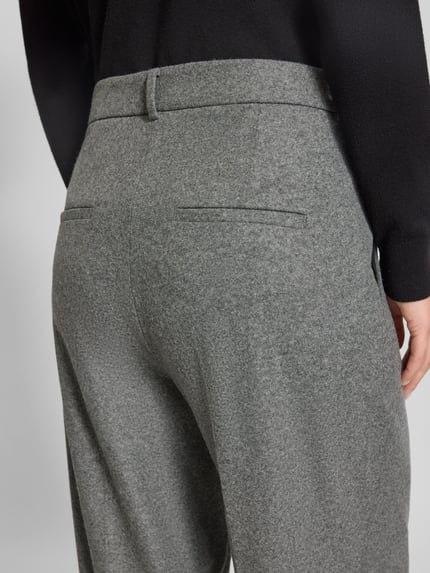 CAMBIO Spodnie materiałowe o kroju loose fit z dodatkiem wełny model „EMILIE” Średnioszary 3