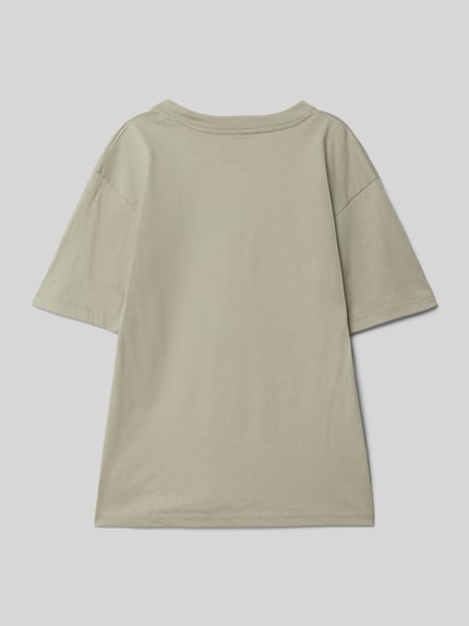 Calvin Klein Jeans T-shirt met labelprint Beige - 3