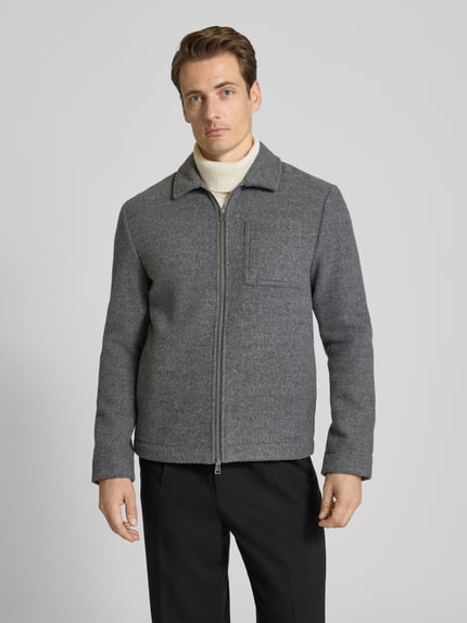 CG – CLUB of GENTS Regular Fit Blouson mit Zweiwege-Reißverschluss Modell 'JON' Silber 4