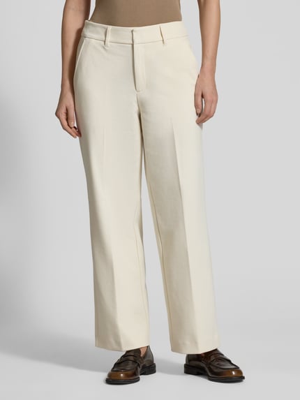 s.Oliver RED LABEL Wide Leg Stoffhose mit Bügelfalten Ecru 4