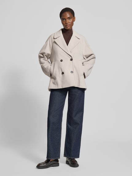 Marc O'Polo Regular Fit Wolljacke mit doppelreihiger Knopfleiste Beige 1