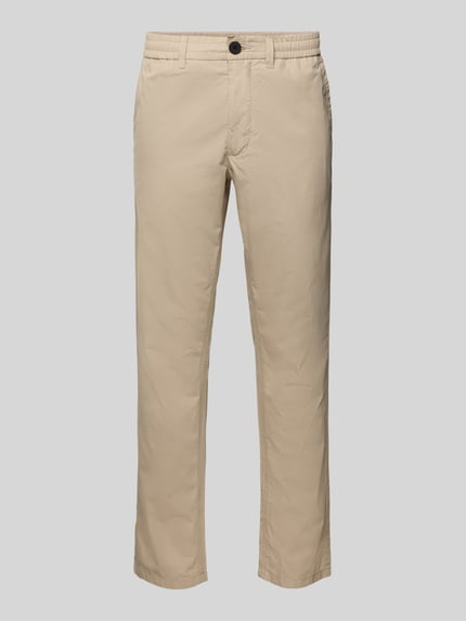 KnowledgeCotton Apparel Tapered Fit Chino mit Eingrifftaschen Modell 'TIM' Stein 2