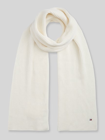 Tommy Hilfiger Schal mit Logo-Detail aus Kaschmir Offwhite 1