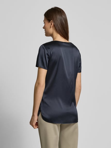 MM by Max Mara Regular fit blouseshirt met ronde hals, model 'CORTONA' Donkerblauw - 5
