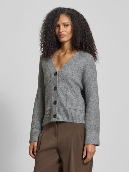 b.young Oversized Strickjacke mit Knopfleiste Modell 'OTTI' Mittelgrau Melange 4
